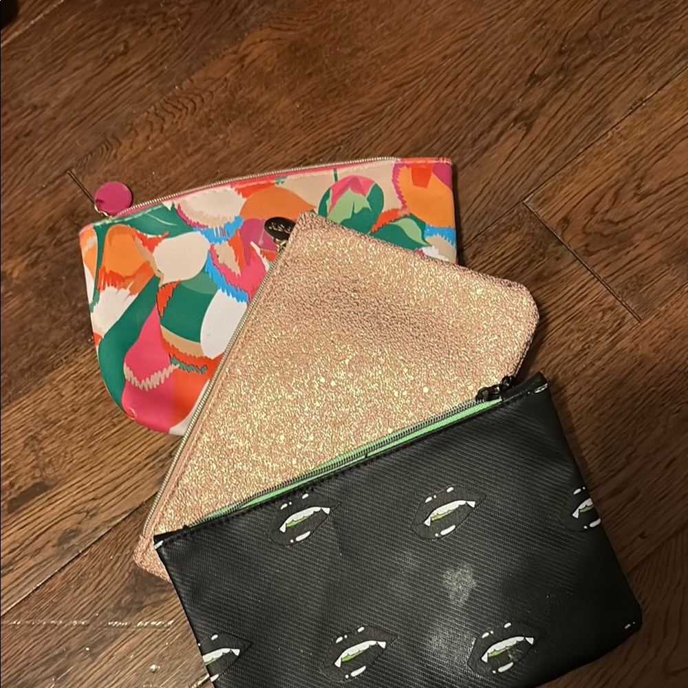 ipsy Multicolor and Black Cosmetic Bags Set